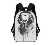 sinyumoney Mochila Informal Para Exteriores Impresa En 3D 17inch Mochila Escolar Infantil Linda Para Viajes Deejay Golden Retriever Bolsos Infantiles Informales De Moda Para Niños De Primaria