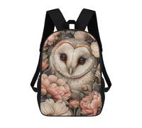 sinyumoney Mochila Informal Para Exteriores Impresa En 3D 17inch Mochila Escolar Infantil Linda Para Viajes Whimsical Owl with Flowers Bolsos Infantiles Informales De Moda Para Niños De Primaria