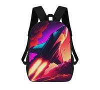 sinyumoney Mochila Informal Para Exteriores Impresa En 3D 17inch Mochila Escolar Infantil Linda Para Viajes Spaceship Travel Bolsos Infantiles Informales De Moda Para Niños De Primaria