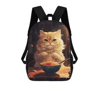 sinyumoney Mochila Informal Para Exteriores Impresa En 3D 17inch Mochila Escolar Infantil Linda Para Viajes Cute Cat And Nodles Bolsos Infantiles Informales De Moda Para Niños De Primaria