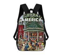 sinyumoney Mochila Informal Para Exteriores Impresa En 3D 17inch Mochila Escolar Infantil Linda Para Viajes Celebrate America Bolsos Infantiles Informales De Moda Para Niños De Primaria