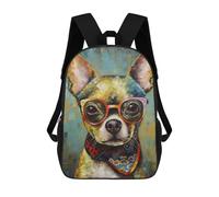 sinyumoney Mochila Informal Para Exteriores Impresa En 3D 17inch Mochila Escolar Infantil Linda Para Viajes Cute Dog Wearing Glasses Bolsos Infantiles Informales De Moda Para Niños De Primaria