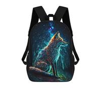 sinyumoney Mochila Informal Para Exteriores Impresa En 3D 17inch Mochila Escolar Infantil Linda Para Viajes Paint The Fox In Forest Bolsos Infantiles Informales De Moda Para Niños De Primaria