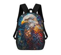 sinyumoney Mochila Informal Para Exteriores Impresa En 3D 17inch Mochila Escolar Infantil Linda Para Viajes Colorful Eagle Stained Gl Bolsos Infantiles Informales De Moda Para Niños De Primaria