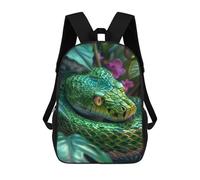 sinyumoney Mochila Informal Para Exteriores Impresa En 3D 17inch Mochila Escolar Infantil Linda Para Viajes Tropical Green Snake Bolsos Infantiles Informales De Moda Para Niños De Primaria