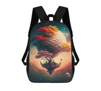 sinyumoney Mochila Informal Para Exteriores Impresa En 3D 17inch Mochila Escolar Infantil Linda Para Viajes Balloon in Space Bolsos Infantiles Informales De Moda Para Niños De Primaria