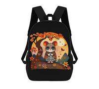 sinyumoney Mochila Informal Para Exteriores Impresa En 3D 17inch Mochila Escolar Infantil Linda Para Viajes Cute Mouse in Glasses Bolsos Infantiles Informales De Moda Para Niños De Primaria