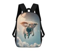 sinyumoney Mochila Informal Para Exteriores Impresa En 3D 17inch Mochila Escolar Infantil Linda Para Viajes Elephant Flying Animal Bolsos Infantiles Informales De Moda Para Niños De Primaria