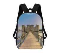 sinyumoney Mochila Informal Para Exteriores Impresa En 3D 17inch Mochila Escolar Infantil Linda Para Viajes Bodiam Castle in The UK Bolsos Infantiles Informales De Moda Para Niños De Primaria