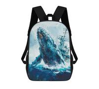 sinyumoney Mochila Informal Para Exteriores Impresa En 3D 17inch Mochila Escolar Infantil Linda Para Viajes Whale Breaching Ship Bolsos Infantiles Informales De Moda Para Niños De Primaria