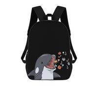 sinyumoney Mochila Informal Para Exteriores Impresa En 3D 17inch Mochila Escolar Infantil Linda Para Viajes Christmas Orca Whale Gift Bolsos Infantiles Informales De Moda Para Niños De Primaria