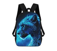 sinyumoney Mochila Informal Para Exteriores Impresa En 3D 17inch Mochila Escolar Infantil Linda Para Viajes Leopard Blue Effect Bolsos Infantiles Informales De Moda Para Niños De Primaria