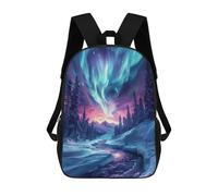 sinyumoney Mochila Informal Para Exteriores Impresa En 3D 17inch Mochila Escolar Infantil Linda Para Viajes Neon Northern Lights Bolsos Infantiles Informales De Moda Para Niños De Primaria