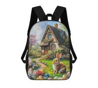 sinyumoney Mochila Informal Para Exteriores Impresa En 3D 17inch Mochila Escolar Infantil Linda Para Viajes Cute Easter Bunny Painting Bolsos Infantiles Informales De Moda Para Niños De Primaria