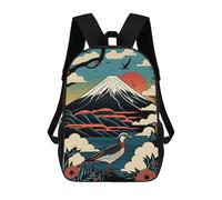 sinyumoney Mochila Informal Para Exteriores Impresa En 3D 17inch Mochila Escolar Infantil Linda Para Viajes Japanese Bird Retro Art Bolsos Infantiles Informales De Moda Para Niños De Primaria