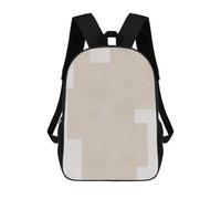 sinyumoney Mochila Informal Para Exteriores Impresa En 3D 17inch Mochila Escolar Infantil Linda Para Viajes Abstract Beige Shapes Bolsos Infantiles Informales De Moda Para Niños De Primaria