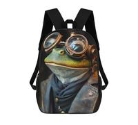 sinyumoney Mochila Informal Para Exteriores Impresa En 3D 17inch Mochila Escolar Infantil Linda Para Viajes Funny And Cool Steampunk Frog Bolsos Infantiles Informales De Moda Para Niños De Primaria