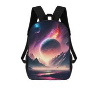 sinyumoney Mochila Informal Para Exteriores Impresa En 3D 17inch Mochila Escolar Infantil Linda Para Viajes Mountain Lake Cosmos Bolsos Infantiles Informales De Moda Para Niños De Primaria