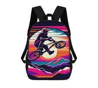 sinyumoney Mochila Informal Para Exteriores Impresa En 3D 17inch Mochila Escolar Infantil Linda Para Viajes Freestyle BMX Sunset Wpap Bolsos Infantiles Informales De Moda Para Niños De Primaria