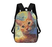 sinyumoney Mochila Informal Para Exteriores Impresa En 3D 17inch Mochila Escolar Infantil Linda Para Viajes Orange Tabby Cat Portrait Bolsos Infantiles Informales De Moda Para Niños De Primaria