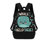 sinyumoney Mochila Informal Para Exteriores Impresa En 3D 17inch Mochila Escolar Infantil Linda Para Viajes Whale Hello There Bolsos Infantiles Informales De Moda Para Niños De Primaria