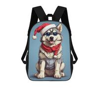 sinyumoney Mochila Informal Para Exteriores Impresa En 3D 17inch Mochila Escolar Infantil Linda Para Viajes Husky Christmas Bolsos Infantiles Informales De Moda Para Niños De Primaria