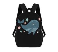 sinyumoney Mochila Informal Para Exteriores Impresa En 3D 17inch Mochila Escolar Infantil Linda Para Viajes Blue Whale Cute Kids Whale Bolsos Infantiles Informales De Moda Para Niños De Primaria