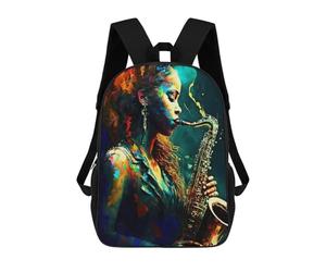 sinyumoney Mochila Informal Para Exteriores Impresa En 3D 17inch Mochila Escolar Infantil Linda Para Viajes Digital Painting Rhythm Bolsos Infantiles Informales De Moda Para Niños De Primaria