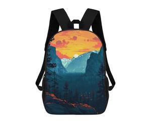 sinyumoney Mochila Informal Para Exteriores Impresa En 3D 17inch Mochila Escolar Infantil Linda Para Viajes Yosemite Evening Pixel Art Bolsos Infantiles Informales De Moda Para Niños De Primaria