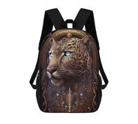 Sinyumoney Mochila Niño Flag of Argentina Mochila Escolar 3D Mochila Escolar para Niños Bolsas de Escuela Mochila De Moda Con Bolsa Bolsas De Libros, Leopardo cósmico espiritual, 17"