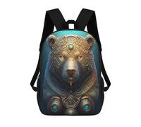 Sinyumoney Mochila Niño Flag of Argentina Mochila Escolar 3D Mochila Escolar para Niños Bolsas de Escuela Mochila De Moda Con Bolsa Bolsas De Libros, Mystical Cosmic Bear, 17"