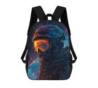 Sinyumoney Mochila Niño (Niñas Y Niños), Ideal para Regreso Escolar, Clases Deportivas, Regalos Y Viajes., Snow Storm Skier, 17"
