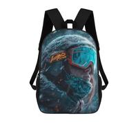 Sinyumoney Mochila Niño (Niñas Y Niños), Ideal para Regreso Escolar, Clases Deportivas, Regalos Y Viajes., Snow Skier Digital Art, 17"