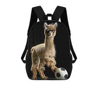 sinyumoney Mochila Para Niñas Alpaca Soccer Mochila Escolar Impresa En 3D Para Niños Mochila Informal De Día Mochila Ligera Para Estudiantes De Secundaria 17inch
