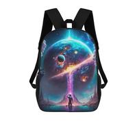 sinyumoney Mochila Para Niñas Astronaut Gazing at Cosmic Planet Mochila Escolar Impresa En 3D Para Niños Mochila Informal De Día Mochila Ligera Para Estudiantes De Secundaria 17inch