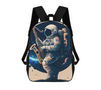 sinyumoney Mochila Para Niñas Astronaut Playing Saxophone in Space Mochila Escolar Impresa En 3D Para Niños Mochila Informal De Día Mochila Ligera Para Estudiantes De Secundaria 17inch