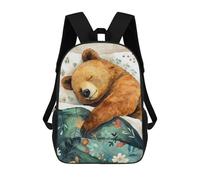sinyumoney Mochila Para Niñas Bear Sleeping Mochila Escolar Impresa En 3D Para Niños Mochila Informal De Día Mochila Ligera Para Estudiantes De Secundaria 17inch