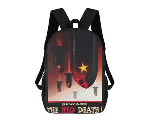 sinyumoney Mochila Para Niñas Beware The Red Death Mochila Escolar Impresa En 3D Para Niños Mochila Informal De Día Mochila Ligera Para Estudiantes De Secundaria 17inch