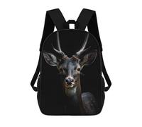 sinyumoney Mochila Para Niñas Black Deer Portrait Mochila Escolar Impresa En 3D Para Niños Mochila Informal De Día Mochila Ligera Para Estudiantes De Secundaria 17inch