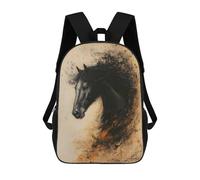 sinyumoney Mochila Para Niñas Black Horse Portrait Mochila Escolar Impresa En 3D Para Niños Mochila Informal De Día Mochila Ligera Para Estudiantes De Secundaria 17inch