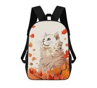 sinyumoney Mochila Para Niñas Cat Autumn Fall Cute Mochila Escolar Impresa En 3D Para Niños Mochila Informal De Día Mochila Ligera Para Estudiantes De Secundaria 17inch