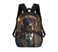 sinyumoney Mochila Para Niñas Cocker Spaniel Dog Wearing A Suit in The Pub Mochila Escolar Impresa En 3D Para Niños Mochila Informal De Día Mochila Ligera Para Estudiantes De Secundaria 17inch