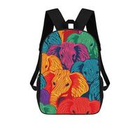 sinyumoney Mochila Para Niñas Colorful Elephant Herd Mochila Escolar Impresa En 3D Para Niños Mochila Informal De Día Mochila Ligera Para Estudiantes De Secundaria 17inch