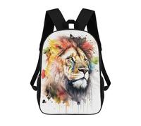 sinyumoney Mochila Para Niñas Colorful Lion Portrait Art Print -2 Mochila Escolar Impresa En 3D Para Niños Mochila Informal De Día Mochila Ligera Para Estudiantes De Secundaria 17inch