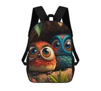 sinyumoney Mochila Para Niñas Colorful Owls in Treehouse Mochila Escolar Impresa En 3D Para Niños Mochila Informal De Día Mochila Ligera Para Estudiantes De Secundaria 17inch
