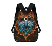 sinyumoney Mochila Para Niñas Cosmic Wolf Art Print Mochila Escolar Impresa En 3D Para Niños Mochila Informal De Día Mochila Ligera Para Estudiantes De Secundaria 17inch