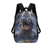 sinyumoney Mochila Para Niñas Crocodile Lightning Mochila Escolar Impresa En 3D Para Niños Mochila Informal De Día Mochila Ligera Para Estudiantes De Secundaria 17inch