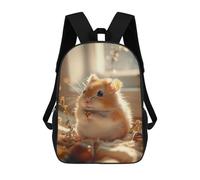 sinyumoney Mochila Para Niñas Cute Hamster Holding A Seed Mochila Escolar Impresa En 3D Para Niños Mochila Informal De Día Mochila Ligera Para Estudiantes De Secundaria 17inch