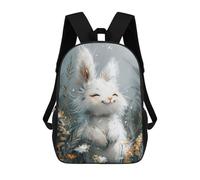 sinyumoney Mochila Para Niñas Cute White Bunny Mochila Escolar Impresa En 3D Para Niños Mochila Informal De Día Mochila Ligera Para Estudiantes De Secundaria 17inch