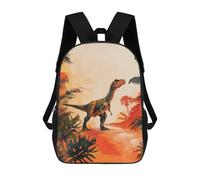 sinyumoney Mochila Para Niñas Dinosaur in Jungle Illustration Mochila Escolar Impresa En 3D Para Niños Mochila Informal De Día Mochila Ligera Para Estudiantes De Secundaria 17inch